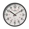 12/24 Hour Clock, Black, Sweep Style Second Hand, Glass Face Wall Clock By Dainolite
