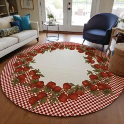 Kendall Ke9 Area Rug By Dalyn Rug Company -Home Accessories Sales Dalyn Rug Company KE9 Red Round lifestyle1