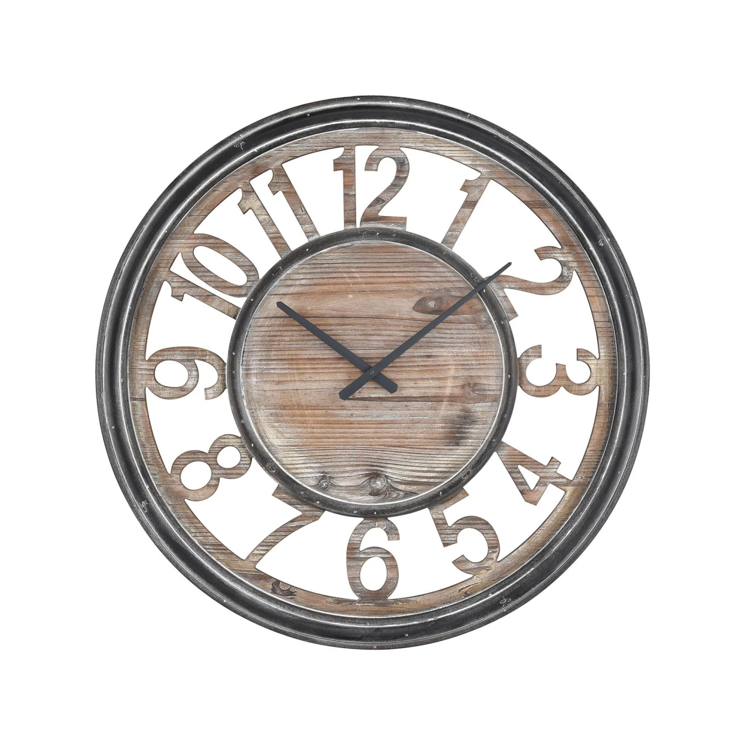 Strayhorn Clock In Salvaged Grey Oak And Black Wall Clock By ELK Home 1 Strayhorn Clock In Salvaged Grey Oak And Black Wall Clock By ELK Home