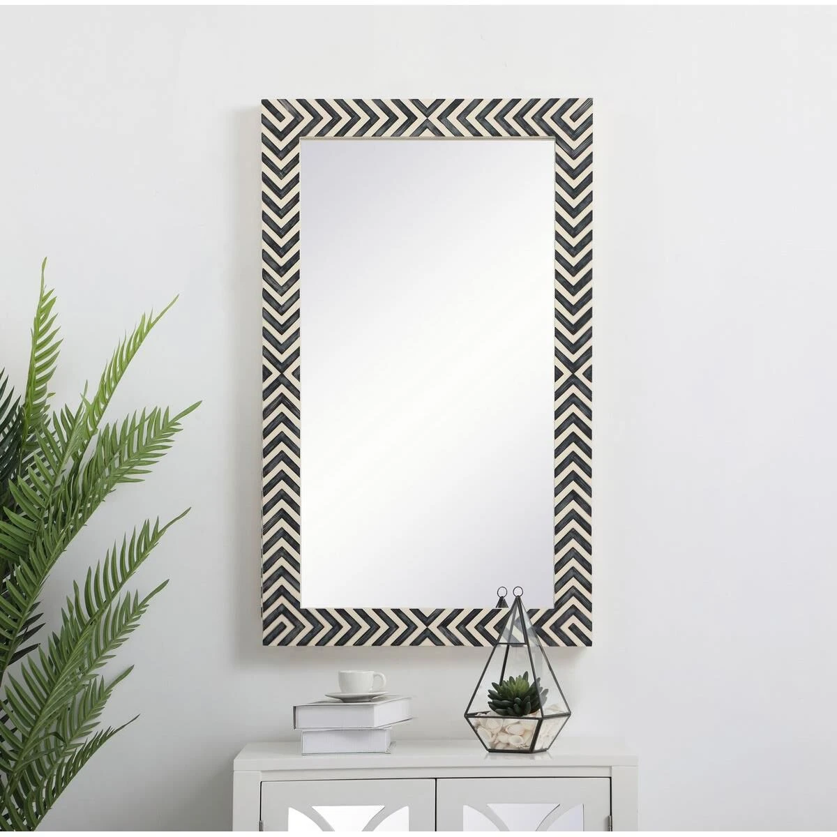 Rectangular Mirror 48x30 Inch In Chevron Wall Mirror By Elegant Decor 2 Rectangular Mirror 48x30 Inch In Chevron Wall Mirror By Elegant Decor - Image 2
