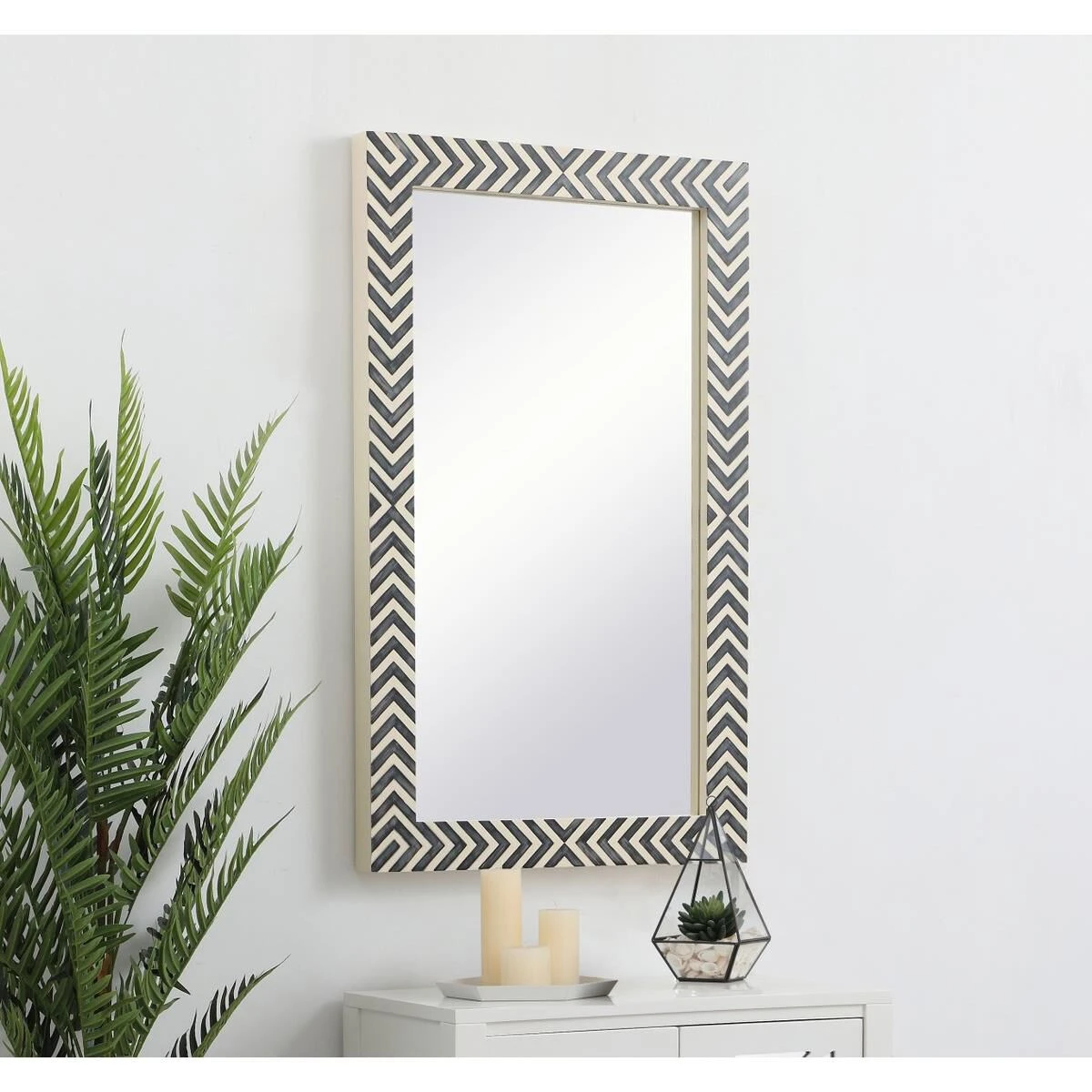 Rectangular Mirror 48x30 Inch In Chevron Wall Mirror By Elegant Decor 3 Rectangular Mirror 48x30 Inch In Chevron Wall Mirror By Elegant Decor - Image 3
