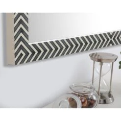 Rectangular Mirror 48x30 Inch In Chevron Wall Mirror By Elegant Decor 12 Rectangular Mirror 48x30 Inch In Chevron Wall Mirror By Elegant Decor -Home Accessories Sales Elegant Decor MR53048 5