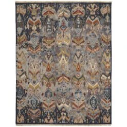 Leylan Bohemian Eclectic Ikat Area Rug By Feizy -Home Accessories Sales Feizy LEY0563FBLUMLTG50