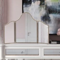 Vivian Trifold Vanity Mirror Decorative Mirrors By Howard Elliott Collection -Home Accessories Sales Howard Elliott Collection 15216 6