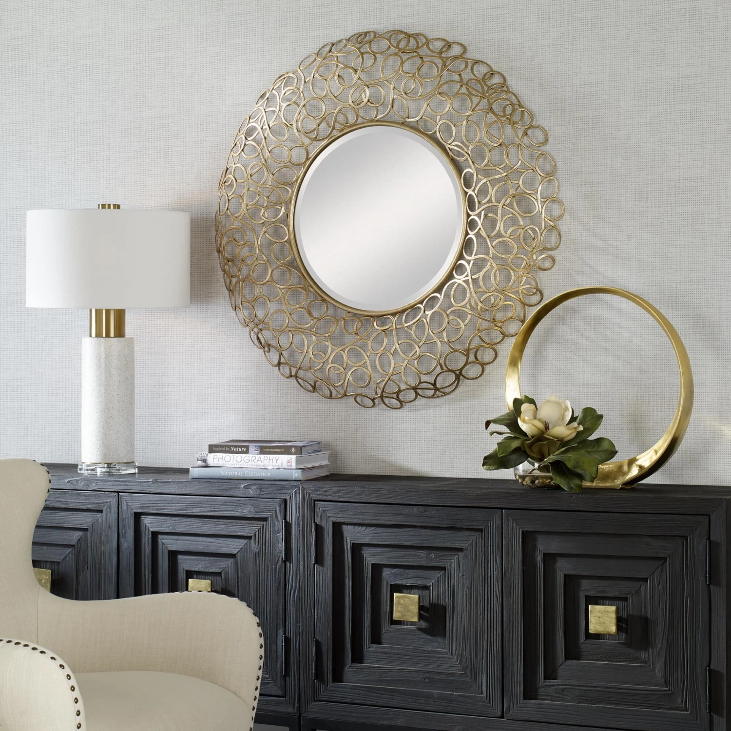Swirl Round Mirror Decorative Mirrors By Uttermost 2 Swirl Round Mirror Decorative Mirrors By Uttermost - Image 2