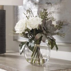 Uttermost Belmonte Floral Bouquet & Vase Vase-Urn By Uttermost -Home Accessories Sales Uttermost 60182 L