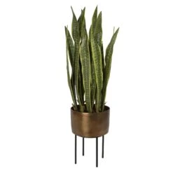 Uttermost Fasita Brass Planter 2 Cartons Botanical By Uttermost